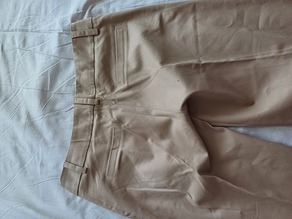 Bej Kadın Keten Kumaş Pantolon - Görsel 2