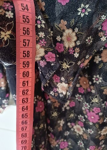 Çiçekli Bohem Düğmeli  bluz+etek ikili takım - Görsel 5