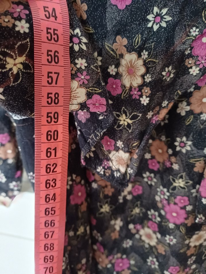 Çiçekli Bohem Düğmeli  bluz+etek ikili takım - Görsel 5