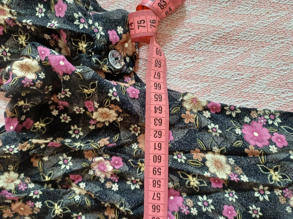 Çiçekli Bohem Düğmeli  bluz+etek ikili takım - Görsel 3