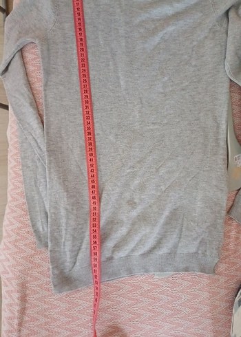 Gri Kadın Uzun Kollu Boğazlı Triko - Görsel 3