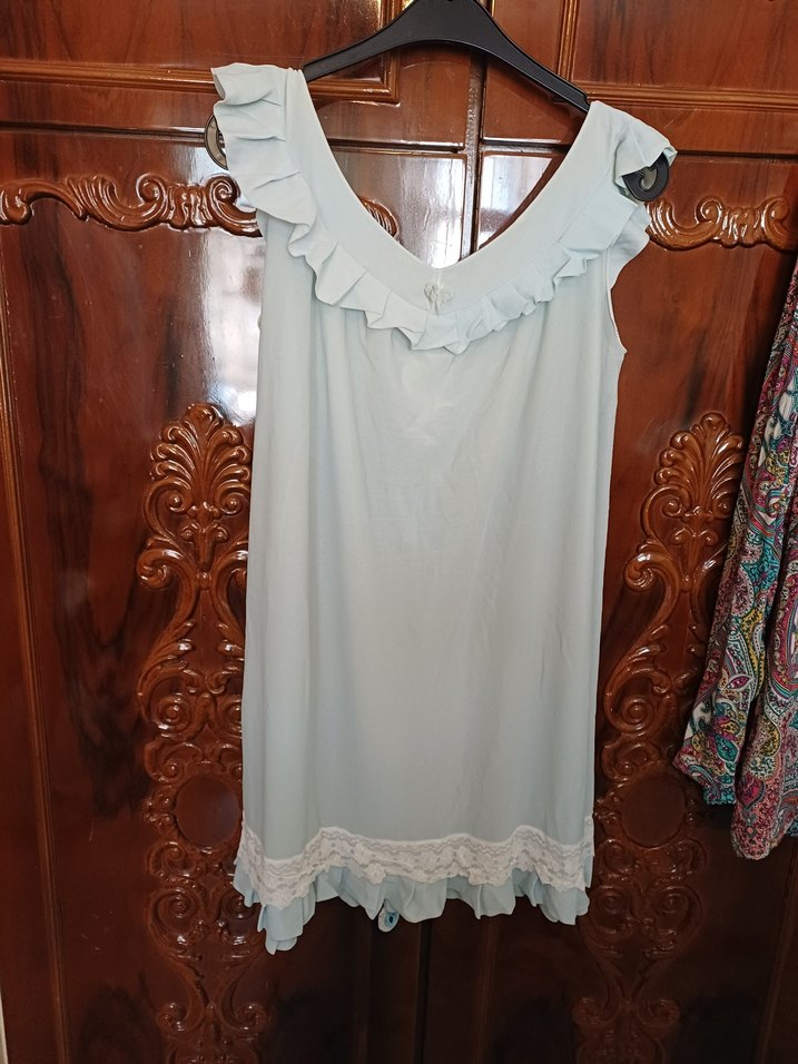 Beyaz Bohem Midi Kadın Gecelik - Görsel 2