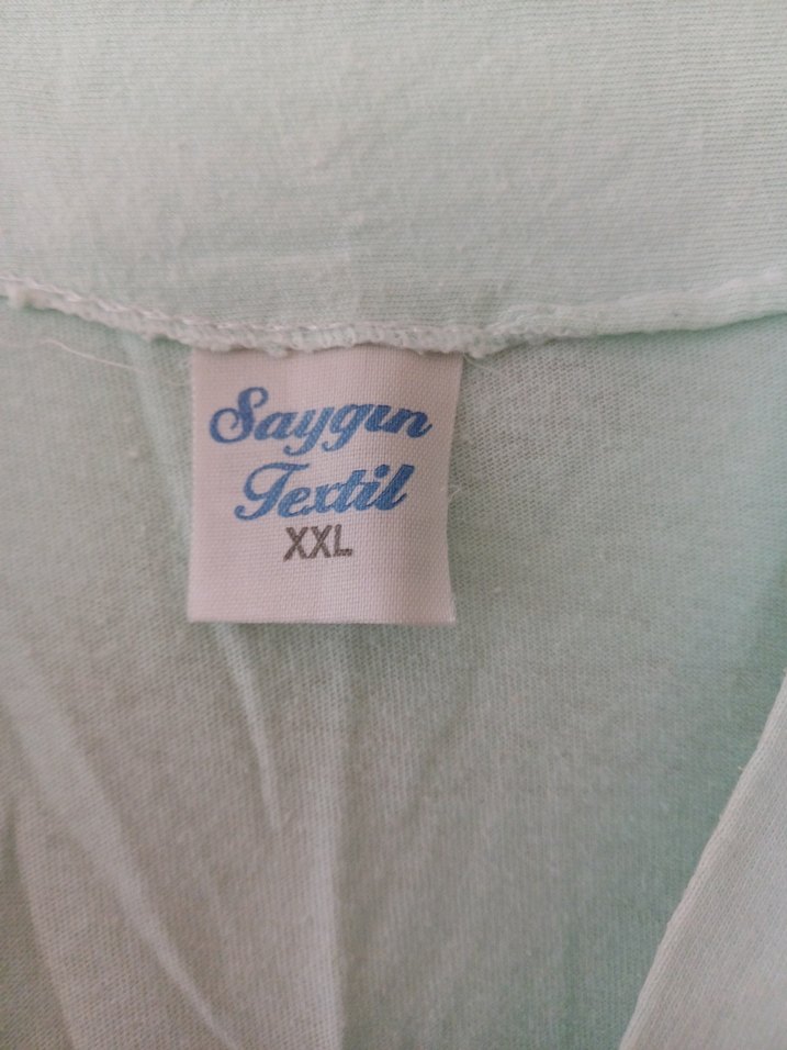 Diger Turkuaz Nakışlı V Yaka Kadın Gecelik - Görsel 2