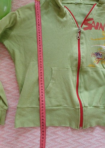 Yeşil Kapüşonlu Fermuarlı Kız Ceketi - Görsel 4