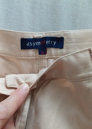 Bej Kadın Kumaş Pantolon Midi Boy - Görsel 3