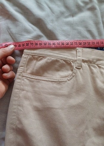 Bej Kadın Kumaş Pantolon Midi Boy - Görsel 5