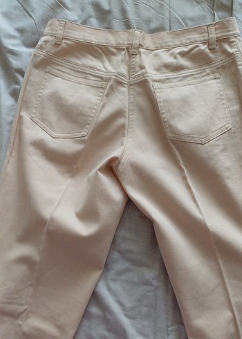 Bej Kadın Kumaş Pantolon Midi Boy - Görsel 2
