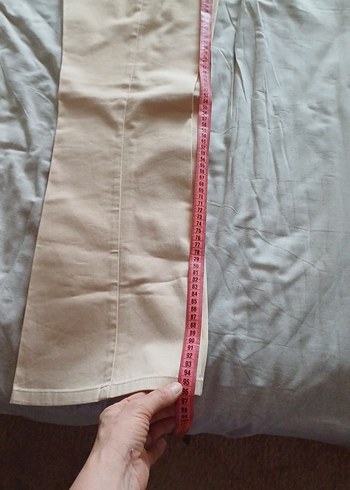 Bej Kadın Kumaş Pantolon Midi Boy - Görsel 4