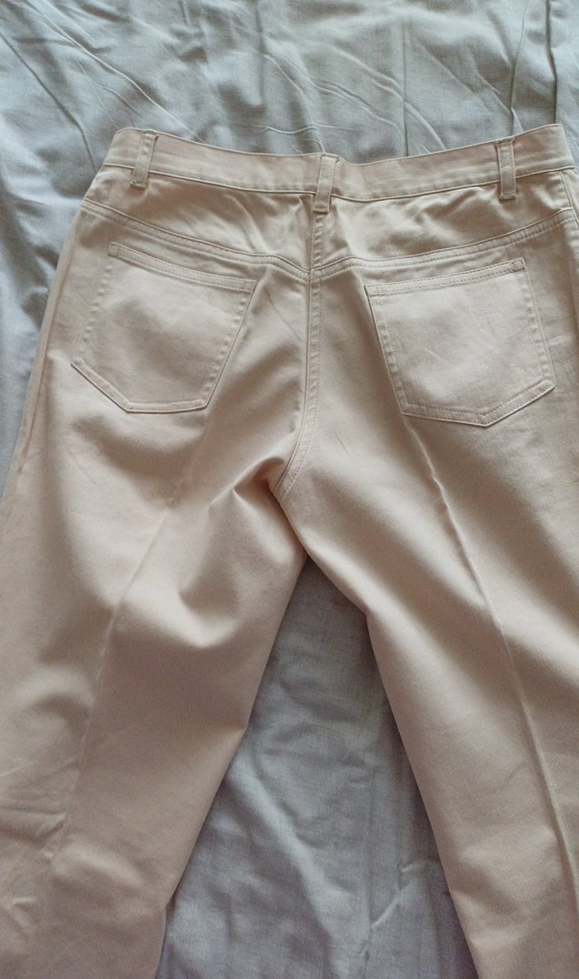 Bej Kadın Kumaş Pantolon Midi Boy - Görsel 2
