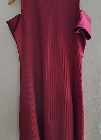LC Waikiki LC Waikiki bordo günlük elbise