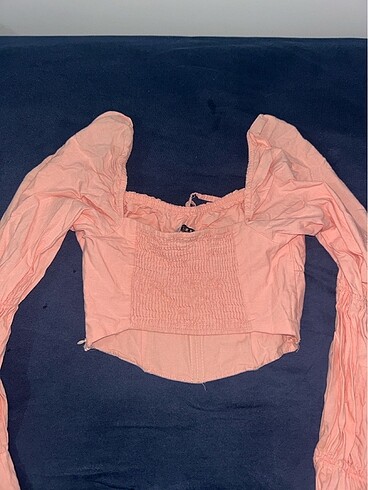 s Beden pembe Renk Crop Bluz