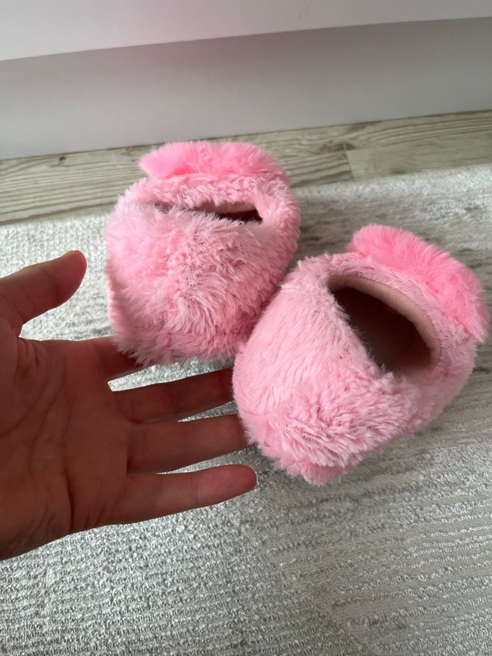 Kız çocuklar için Pembe Sıcak Kürklü Ev pandufu - Görsel 2