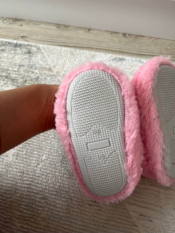 Kız çocuklar için Pembe Sıcak Kürklü Ev pandufu - Görsel 3