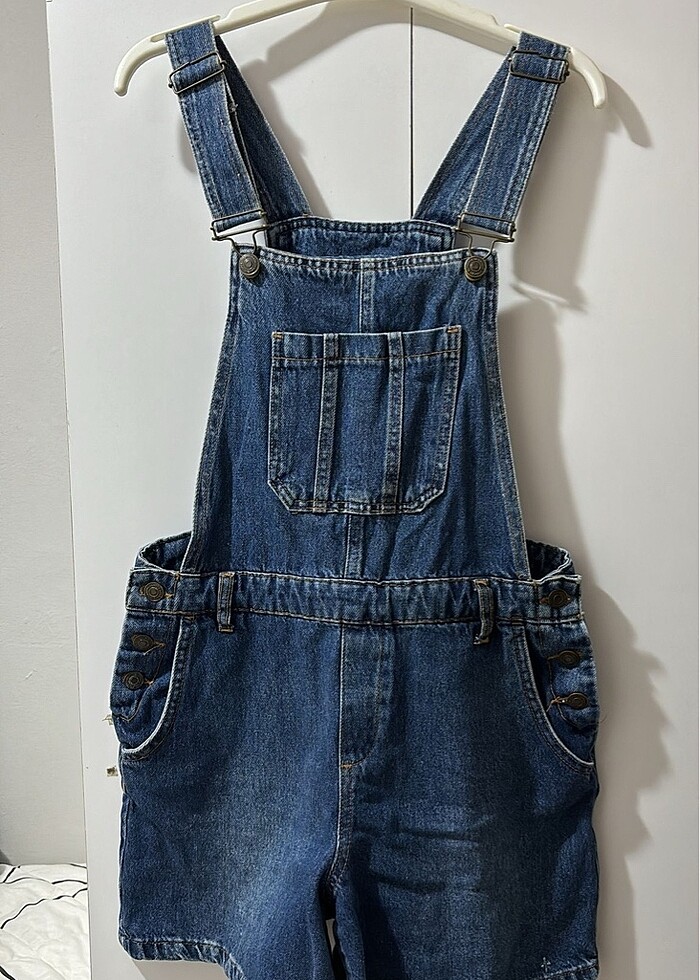 Kadın Kot Tulum Şortlu - Görsel 2