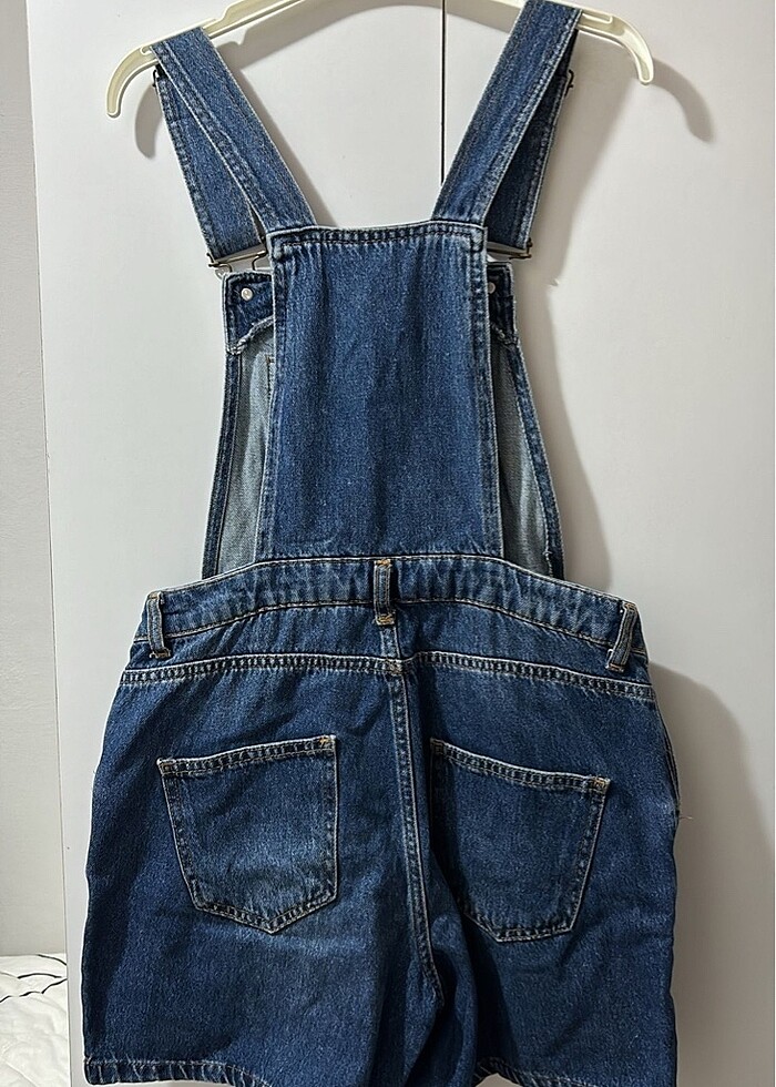 Kadın Kot Tulum Şortlu - Görsel 3