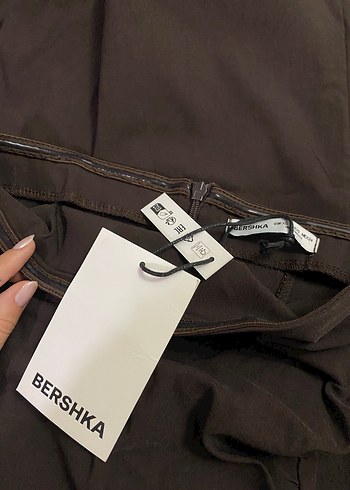 xs Beden Bershka Kahverengi Straplez Uzun Elbise