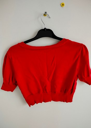 Kırmızı Düğmeli Bolero - Görsel 5