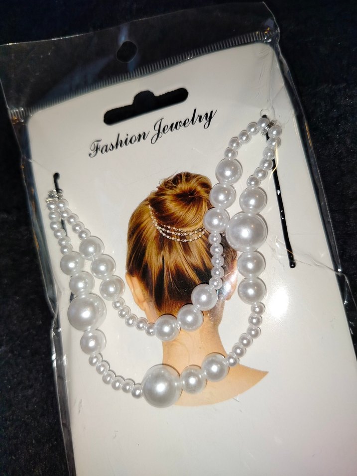 Beyaz Boncuklu Parisien Saç Aksesuarı - Görsel 2