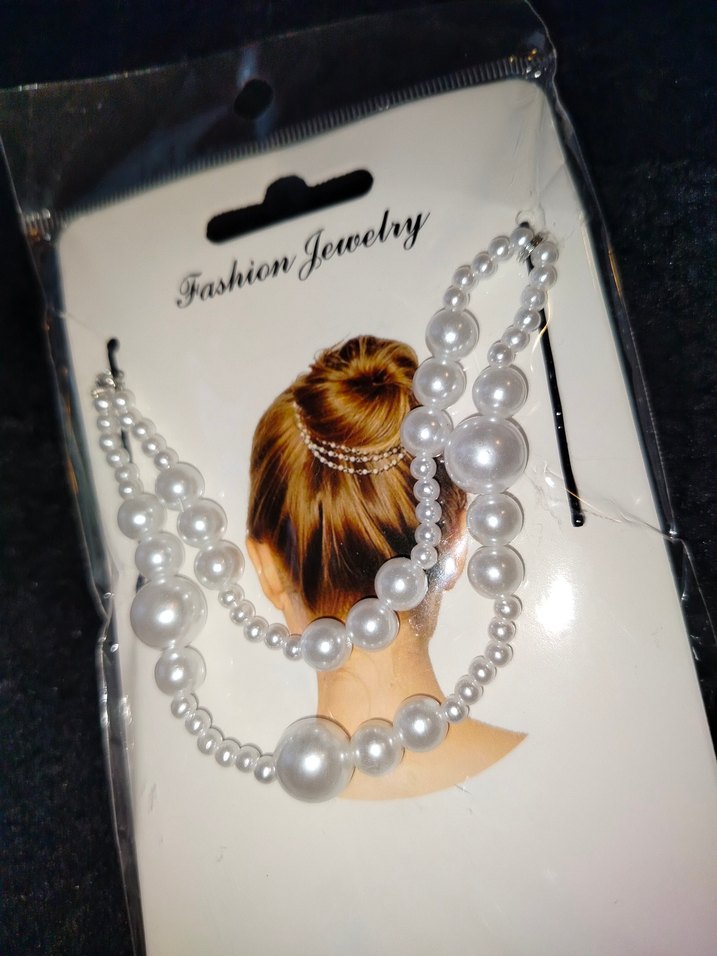 Beyaz Boncuklu Parisien Saç Aksesuarı - Görsel 3