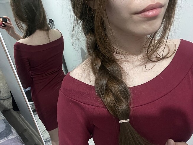 s Beden Elbise omzu acik yarim kol