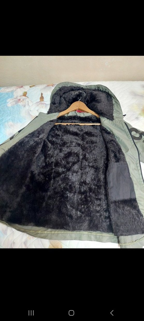 Kapüşonlu Kamuflaj Gri Kışlık Kadın Mont - Görsel 2