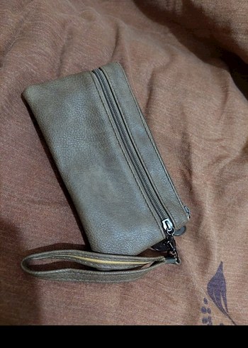 Bej Deri Kadın El Çantası Fermuarlı - Görsel 3