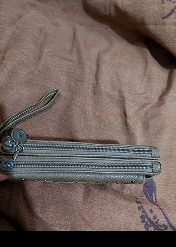 Bej Deri Kadın El Çantası Fermuarlı - Görsel 2