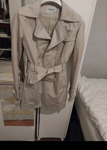 Bej Kadın Deri Midi Trençkot - Görsel 2