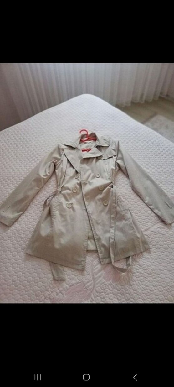 Bej Kadın Deri Midi Trençkot - Görsel 3