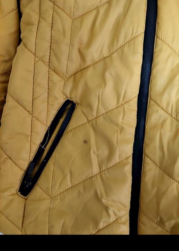 Sarı Fermuarlı Kadın Kışlık Mont - Görsel 2