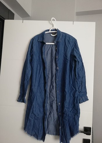 Kadın Mavi Denim gömlek