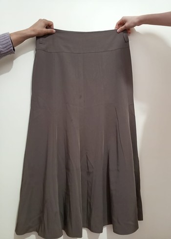 Bej Midi Piliseli Kadın Etek