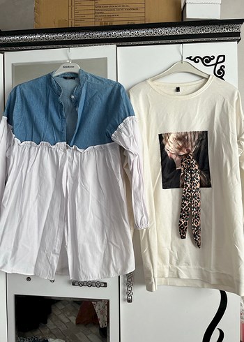 Zara Sweatshirt ve kot detaylı gömlek ikili satıştır