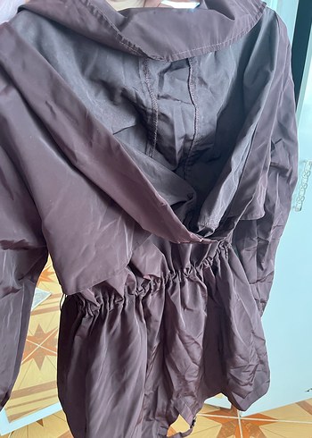 Kahverengi Midi Kadın Yağmurluk - Görsel 3