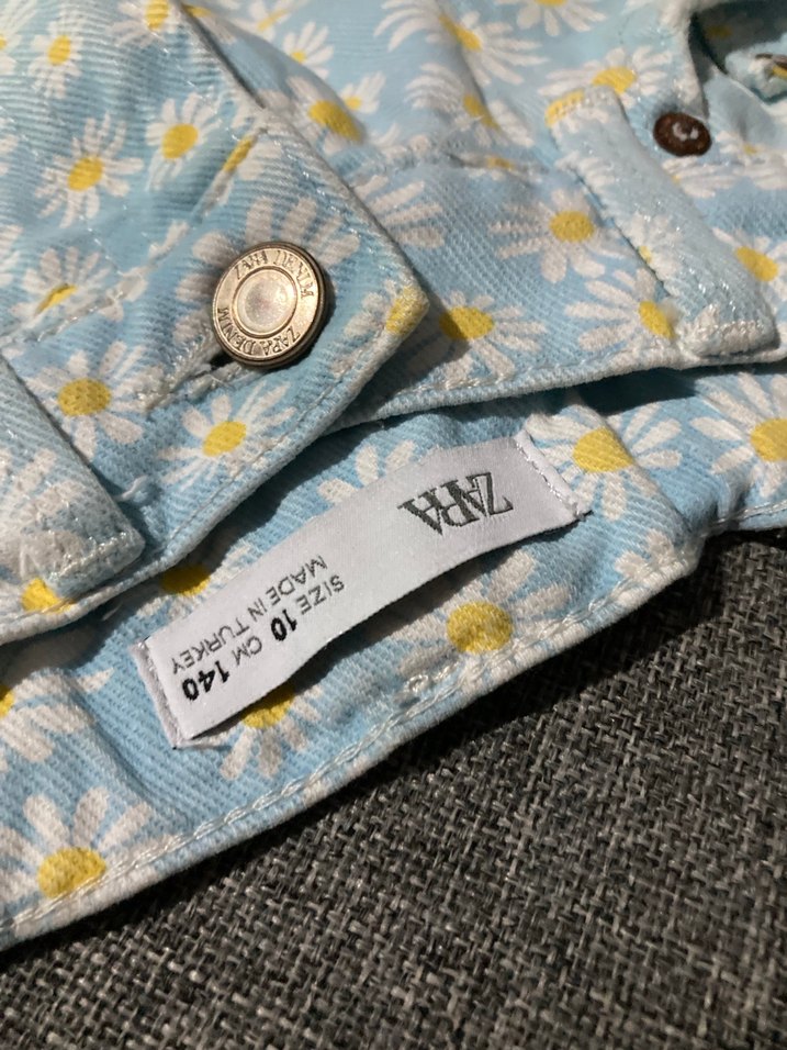 Mavi Papatya Desenli Midi Denim Şort - Görsel 3