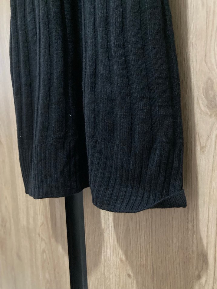 Siyah Örme Balıkçı Yaka Uzun Elbise - Görsel 4