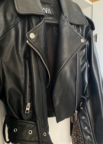 m Beden ZARA Siyah Deri Biker Ceket