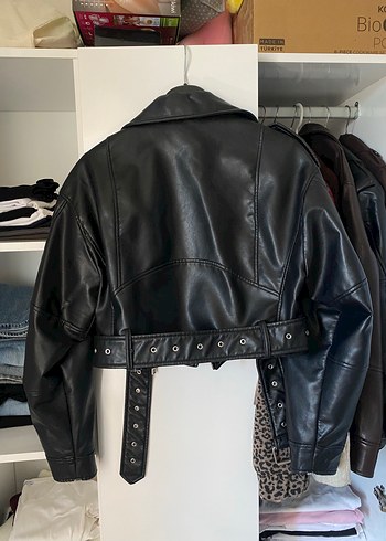 Zara ZARA Siyah Deri Biker Ceket