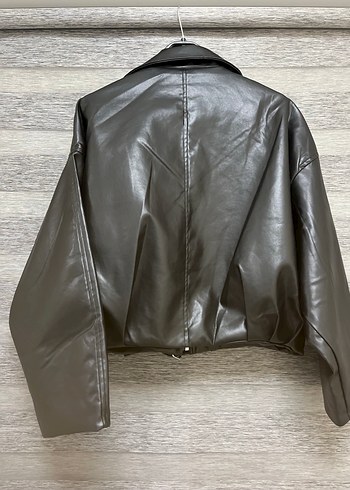 Kadın Siyah Deri Kemerli Ceket - Görsel 6
