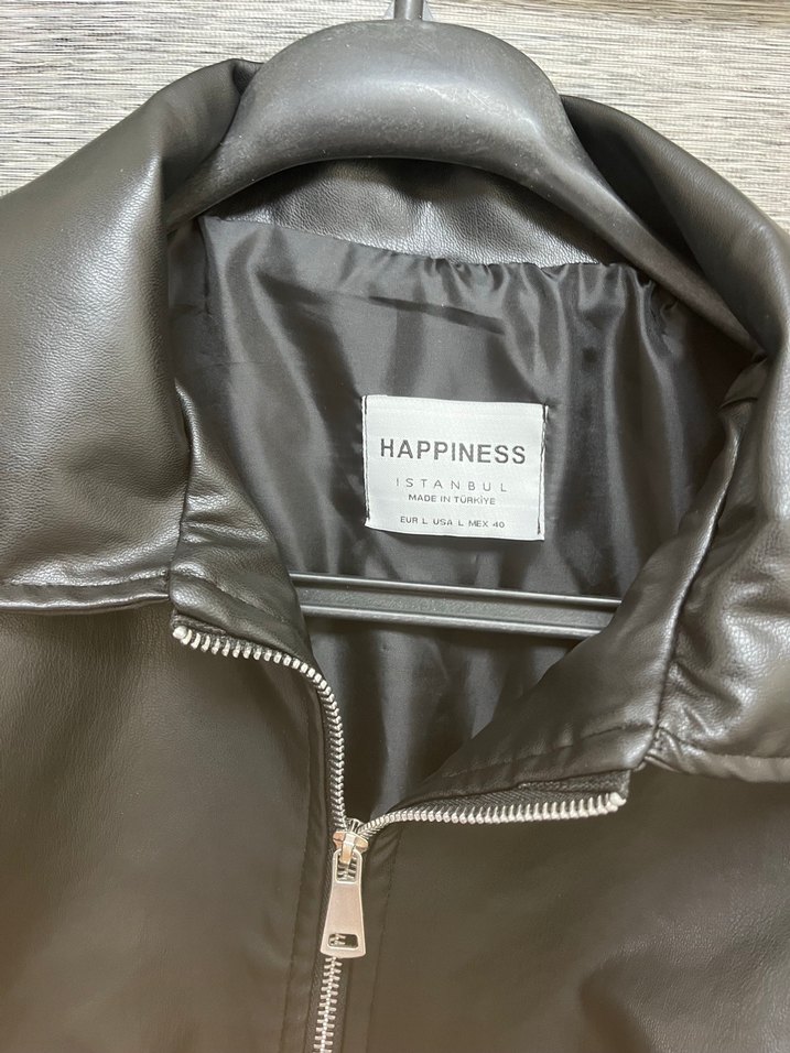 Kadın Siyah Deri Kemerli Ceket - Görsel 4