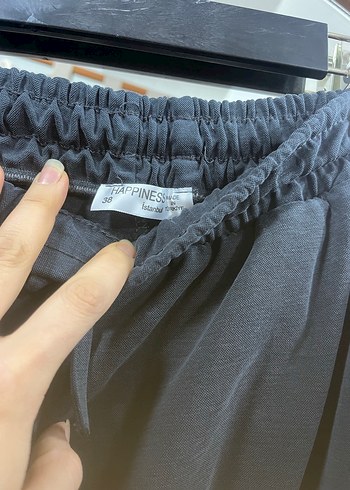 Siyah Kadın Salaş Uzun Kumaş Pantolon - Görsel 4