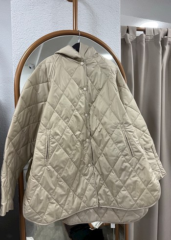 Kapüşonlu Bej Kadın Ceket - Görsel 2