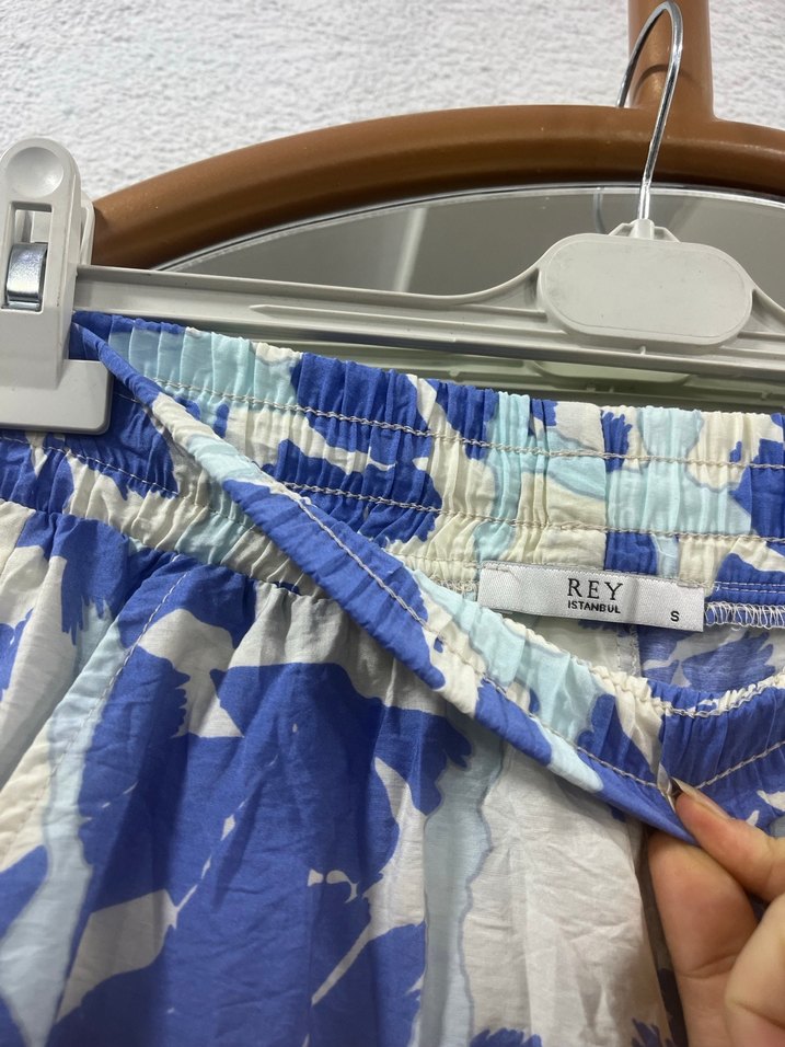 Mavi Bağlama Desenli Bohem Perde - Görsel 4