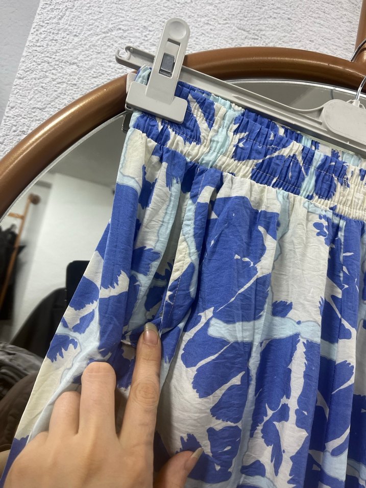 Mavi Bağlama Desenli Bohem Perde - Görsel 2