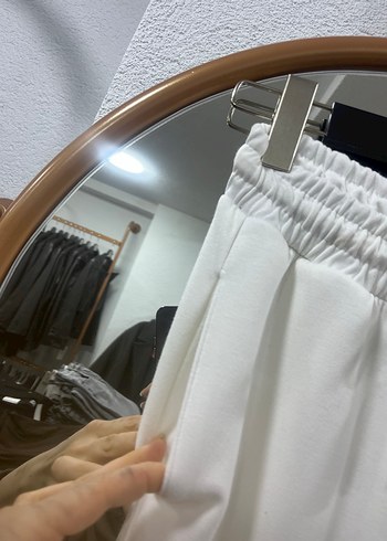 Beyaz Kadın Uzun Kumaş Pantolon - Görsel 2