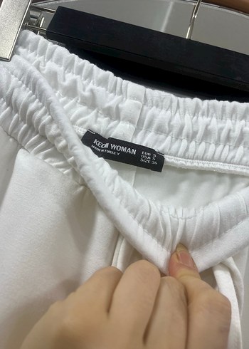 Beyaz Kadın Uzun Kumaş Pantolon - Görsel 4