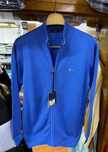 Mavi Fermuarlı Erkek Sweatshirt