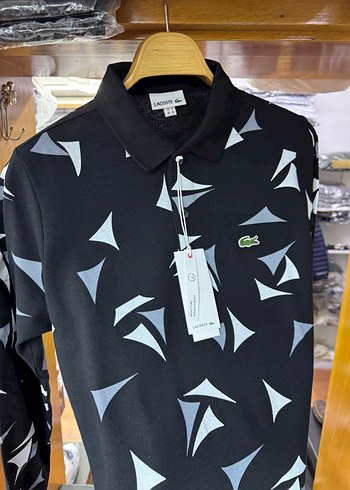 Lacoste Siyah Baskılı Uzun Kollu Polo Tişört