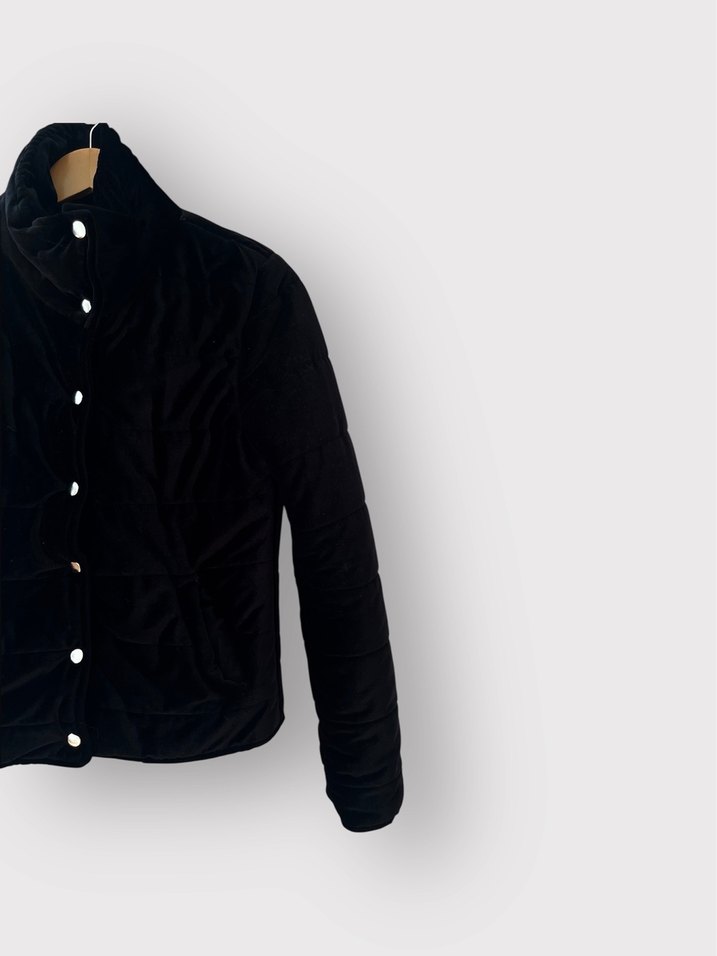 S Beden Siyah Kadife Mont  Şık & Zamansız - Görsel 3