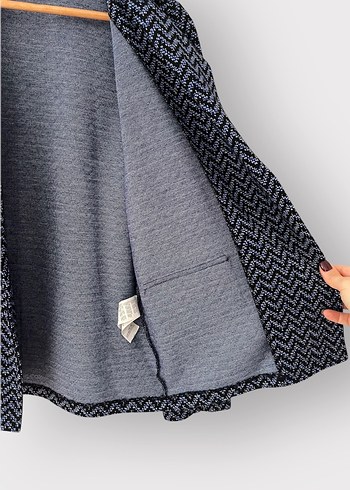 Düğmeli Lacivert Kadın Blazer Ceket - Görsel 6